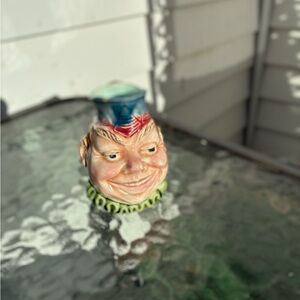 Toby Cup Whimsical Ceramic Face Vase - Multicolor vintage